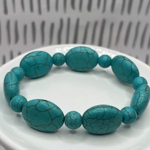 Faux Turquoise Stretch Bracelet.